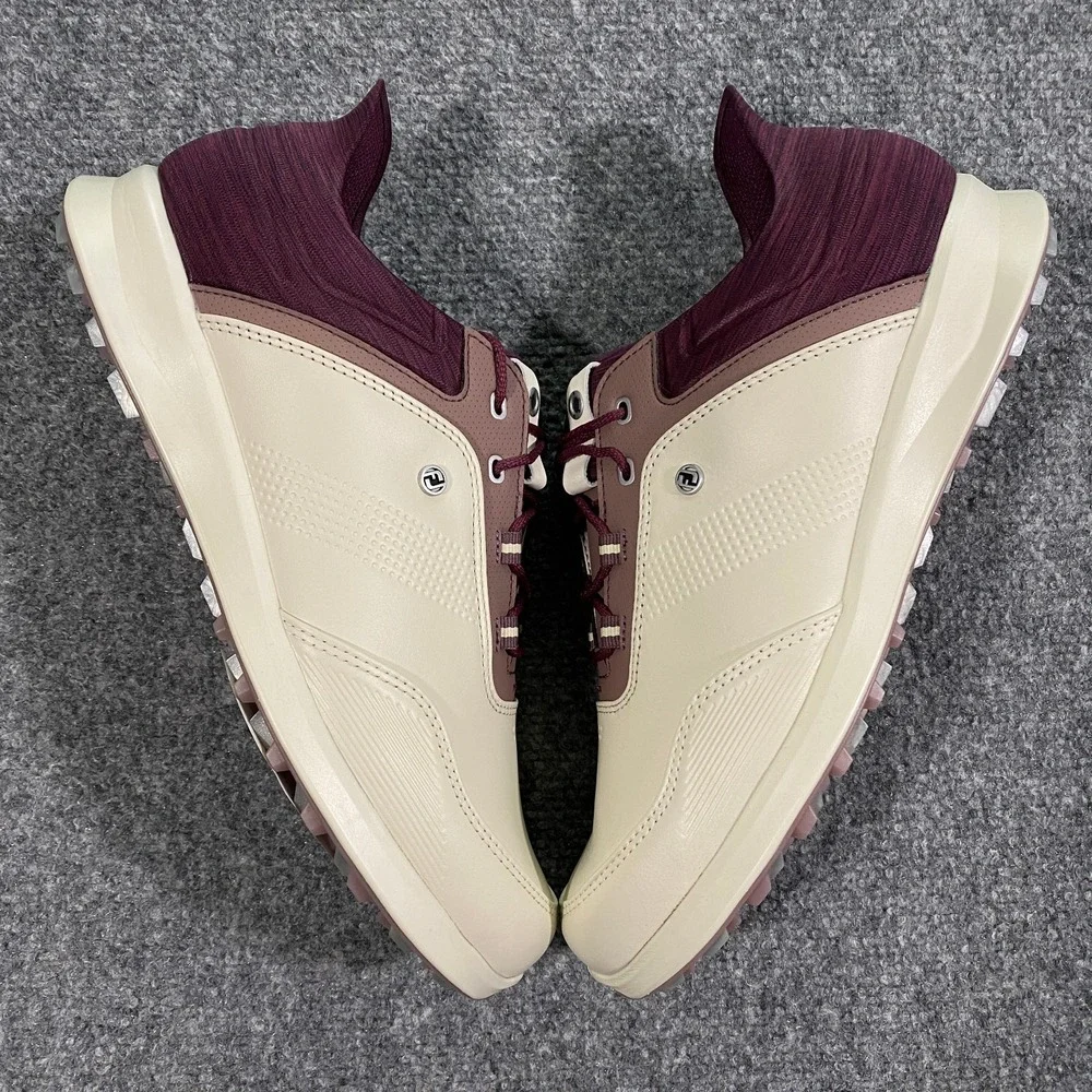 FootJoy FJ Stratos Spikeless Golf Shoes Womens 9.5 M Vanilla Merlot Versatrax
